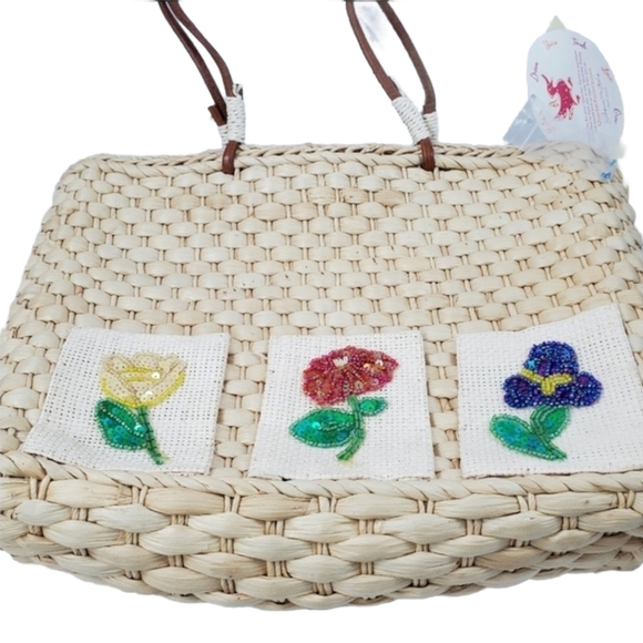 New Quacker Factory Straw Woven Beach Tote… - Picture 7 of 8